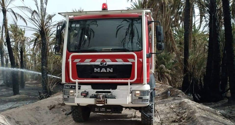 توزر: الحماية المدنية تخمد حريقين اندلعا بواحتين مختلفتين