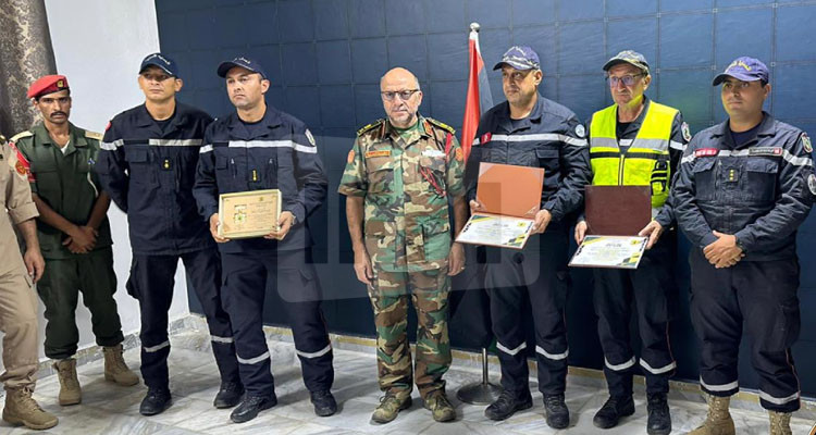 في مختتم مهمته: فريق الإنقاذ التونسي بدرنة الليبية يحظى بالتكريم 