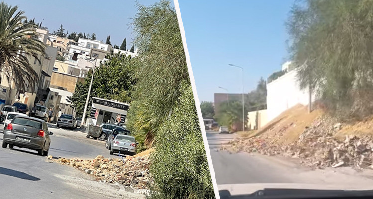 المنار: يلقي بفضلات البناء في الطريق العامة معرضا سلامة الغير للخطر !