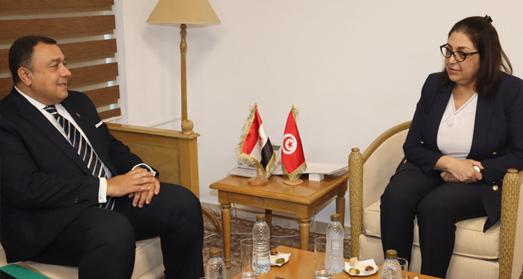 وزيرة التجارة وتنمية الصادرات تستقبل السفير المصري بتونس