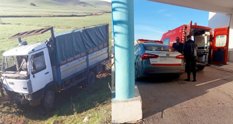 إصابة 36 عاملا فلاحيا في حادث سقوط الشاحنة التي تقلهم بمنحدر