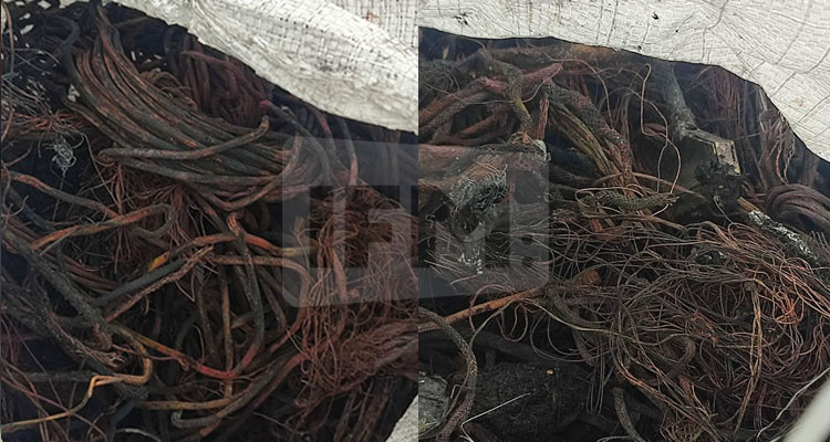 القبض على شخصين متلبسين بحرق كوابل نحاسية مسروقة