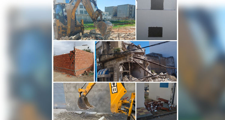بنزرت: تنفيذ عمليات هدم للأكشاك العشوائية والبنايات الآيلة للسقوط