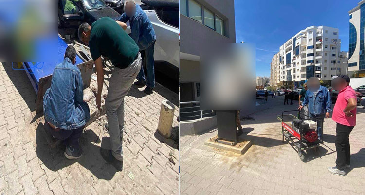حي النصر:  إزالة كشك وعدد من اللافتات الاشهارية المخالفة للقانون