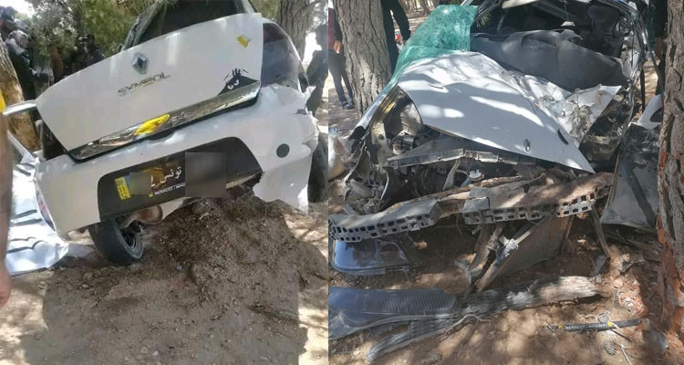 ثلاثة قــــــ[ت]ـلى في حادث انزلاق سيارة وارتطامها بشجرة