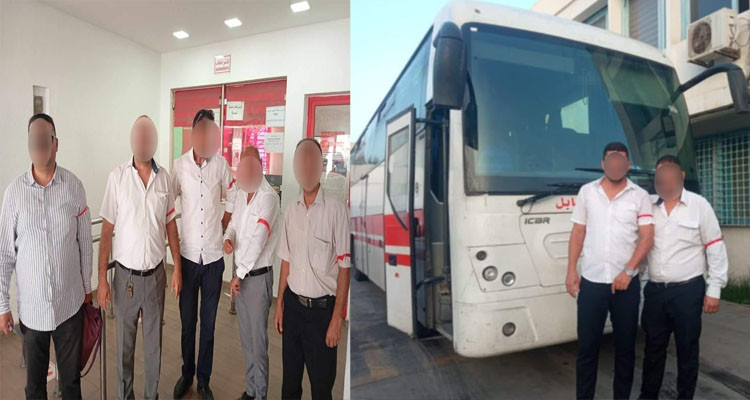 أعوان الشركة الجهوية للنقل بنابل يرتدون الشارة الحمراء للاحتجاج 