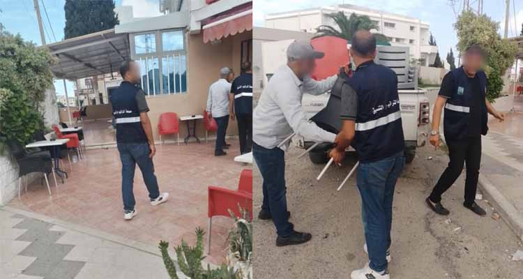 بلدية سوسة تشن حملة ضد الاعتداءات على الرصيف والانتصاب الفوضوي