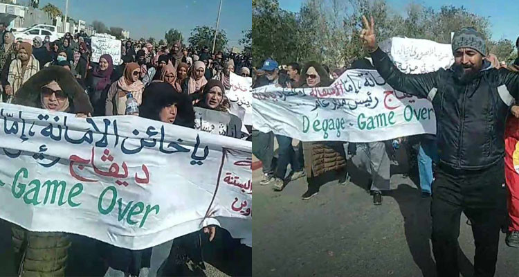 موظفو شركة البيئة والبستنة بتطاوين ينفذون وقفة احتجاجية أمام مقر الولاية