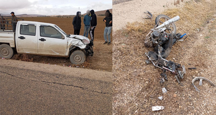 وفاة كهل أربعيني صدمت دراجته النارية شاحنة خفيفة