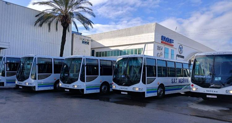 خمس حافلات جديدة تعزز أسطول الشركة الجهوية للنقل بمدنين