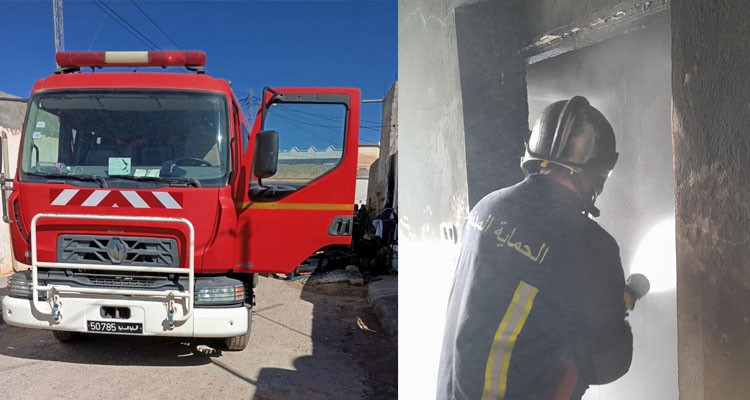 إصابة زوجين بإغماء بعد نشوب حريق داخل منزلهما 