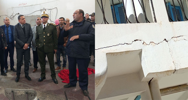 والي سيدي بوزيد يعاين المباني المتضررة بالمكناسي من جراء الرجة الأرضية 