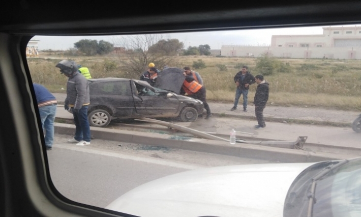 حادث مرور بين الطريق الوطنية عدد 8 وطريق المرسى 