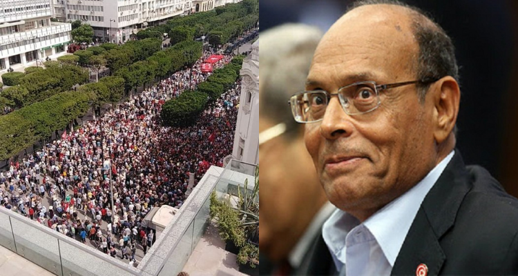 المنصف المرزوقي  المسرح البلدي  وقفة الإحتجاجية