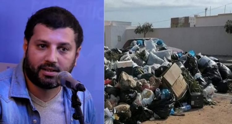 مالك معزون مصباً للفضلات