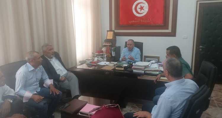 نور الدين الطبوبي يستقبل أعضاء المكتب التنفيذي للاتحاد الجهوي للشغل بتطاوين