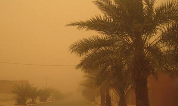 رياح رملية قوية بقبلي تحجب الرؤية جزئيا ببعض الطرقات