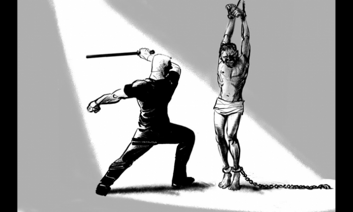 كويتي يحتجز عاملا سوريا ويمعن في تعذيبه وإهانته. 