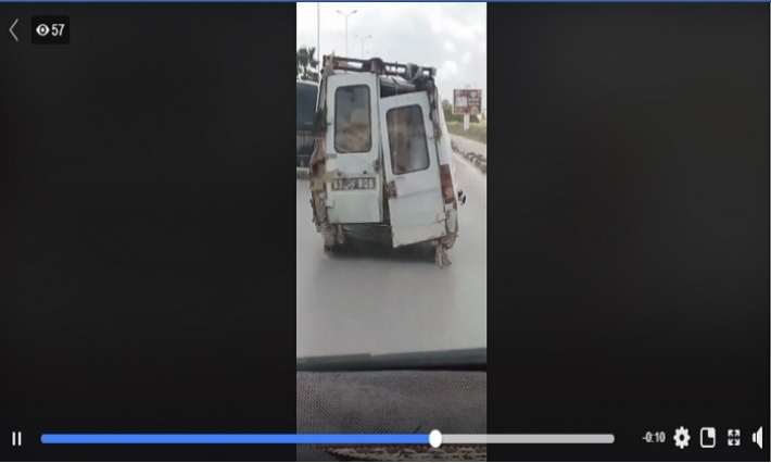 سيارة في حالة غريبة تجوب شوارع العاصمة (فيديو) 