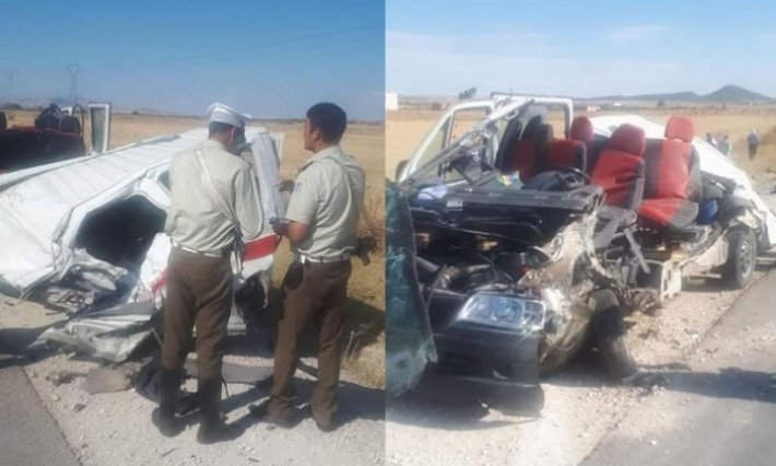 حادث مرور مريع بين الكاف وتاجروين يخلف 3 قتلى وعدد من المصابين