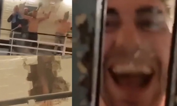 بالفيديو: سجناء يثقبون جدران سجن في بريطانيا ويهربون 