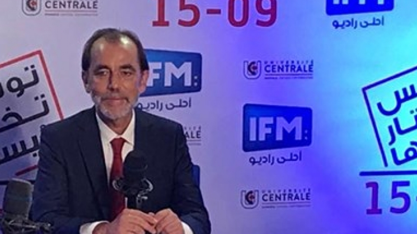 Le candidat du parti Bani Watani Said al-Aydi en réponse à la question d'Omar al-Oudi